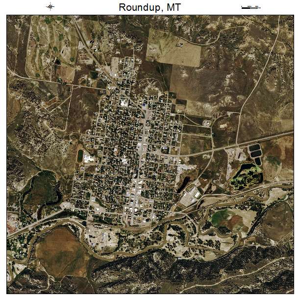 Roundup, MT air photo map