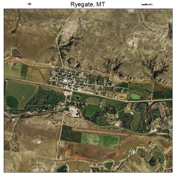 Ryegate, MT air photo map