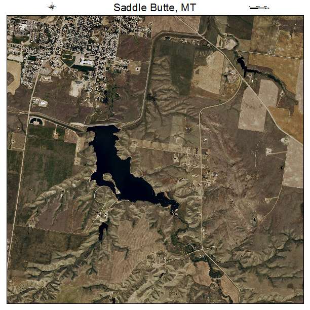 Saddle Butte, MT air photo map