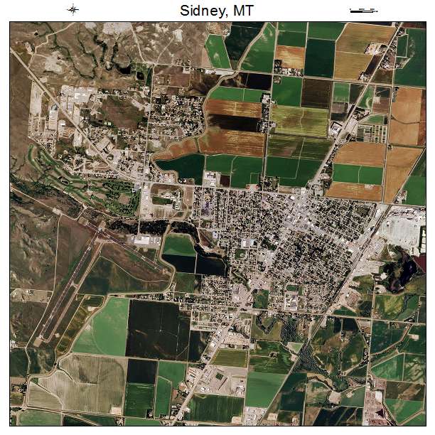 Sidney, MT air photo map