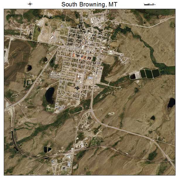 South Browning, MT air photo map