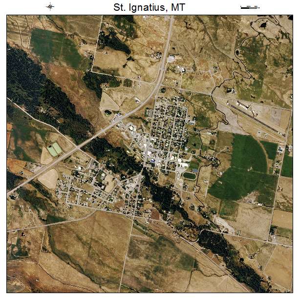 St Ignatius, MT air photo map