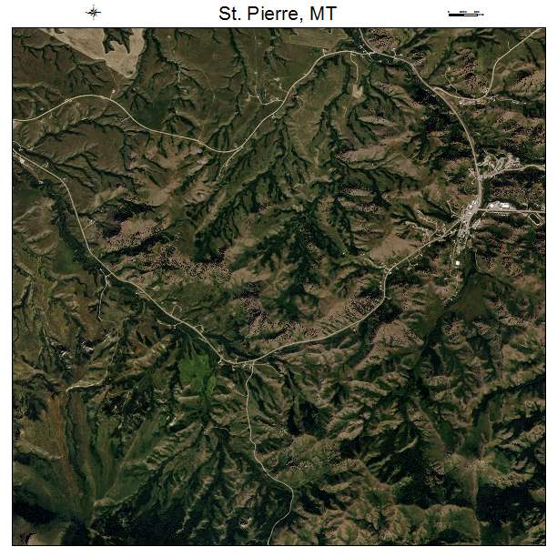 St Pierre, MT air photo map