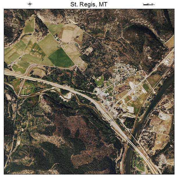 St Regis, MT air photo map