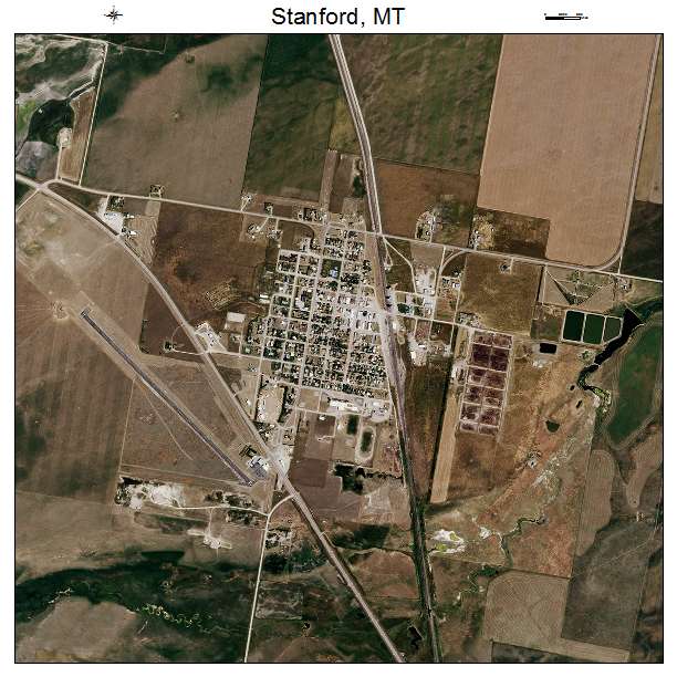 Stanford, MT air photo map