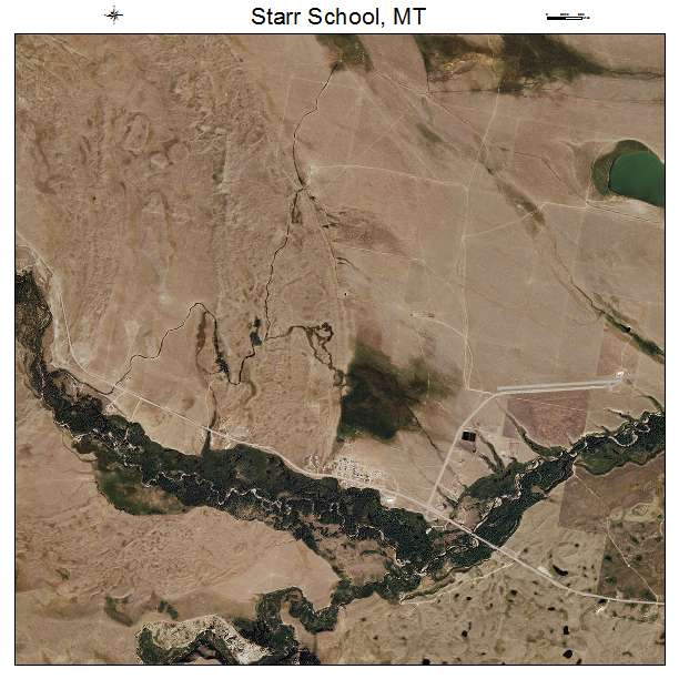 Starr School, MT air photo map