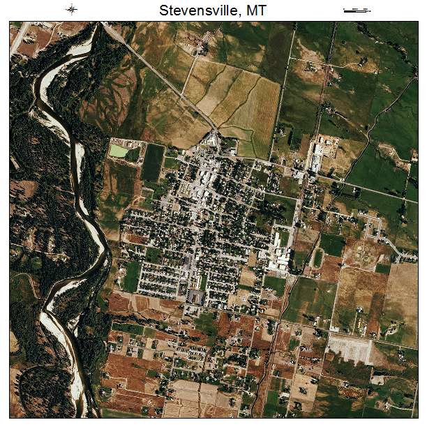 Stevensville, MT air photo map