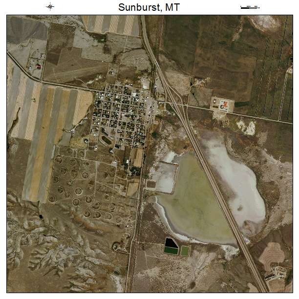 Sunburst, MT air photo map