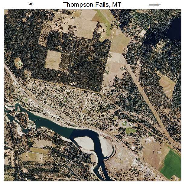 Thompson Falls, MT air photo map