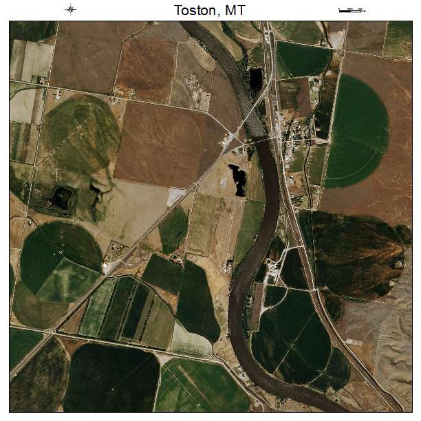 Toston, MT air photo map