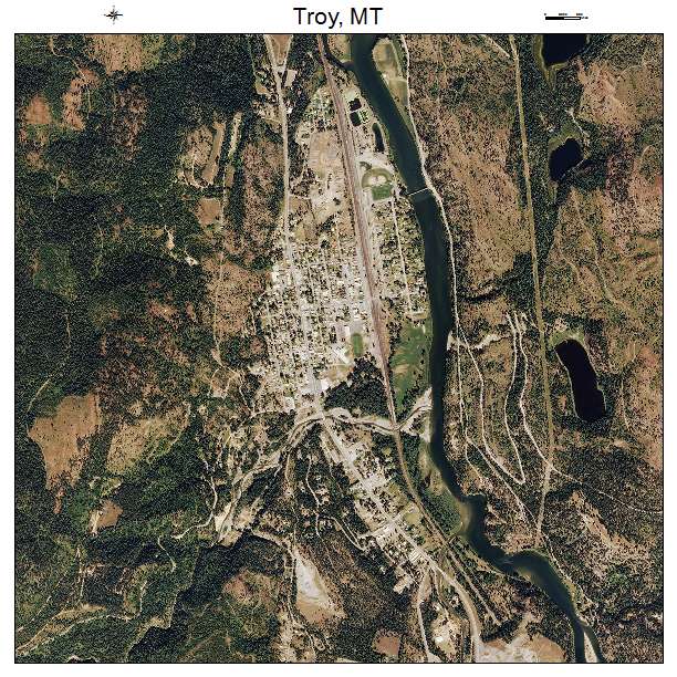 Troy, MT air photo map