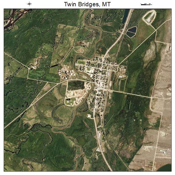Twin Bridges, MT air photo map