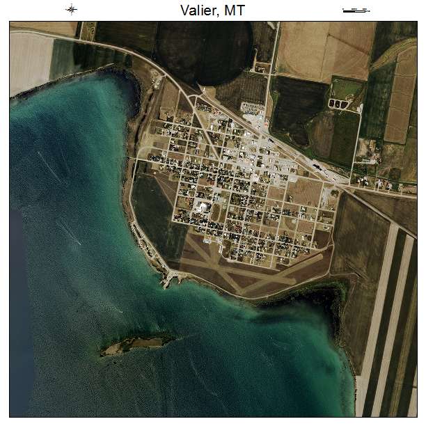 Valier, MT air photo map