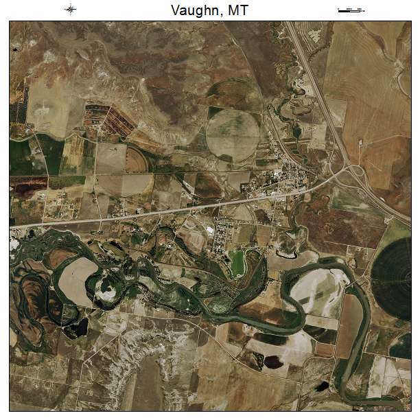 Vaughn, MT air photo map