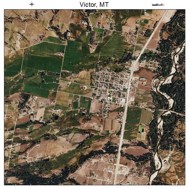 Aerial Photography Map of Victor, MT Montana