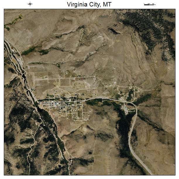 Virginia City, MT air photo map