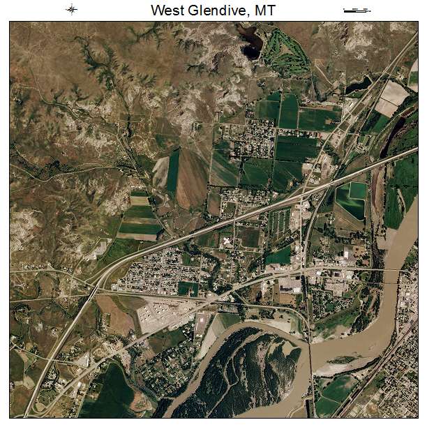 West Glendive, MT air photo map