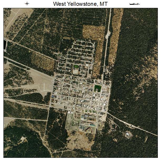 West Yellowstone, MT air photo map