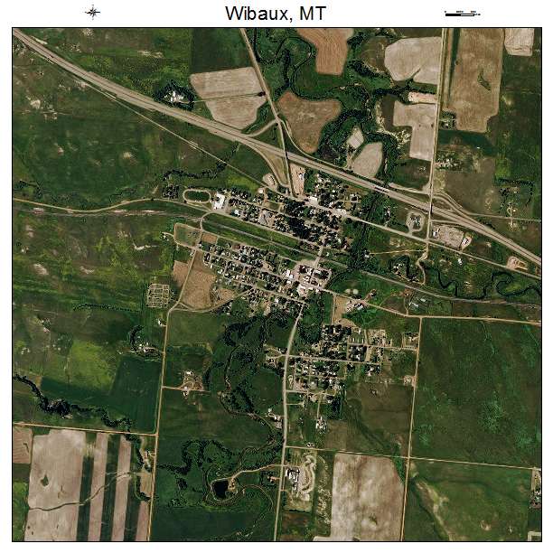 Wibaux, MT air photo map