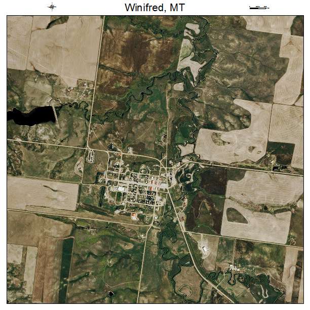 Winifred, MT air photo map