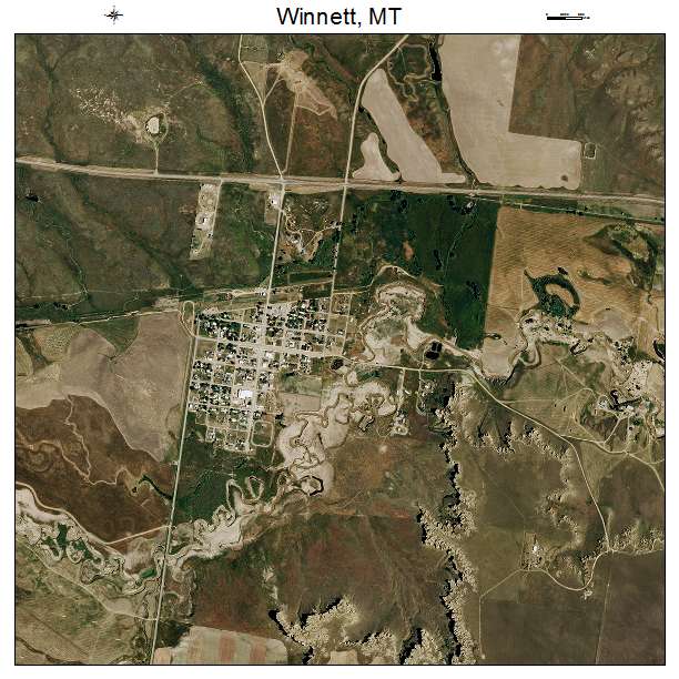 Winnett, MT air photo map