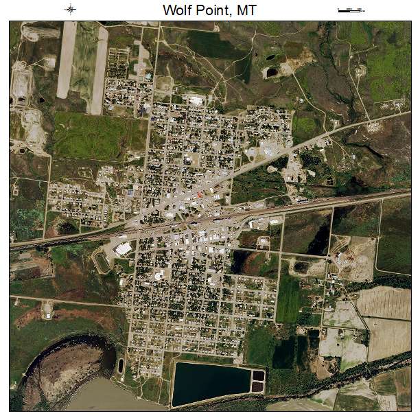 Wolf Point, MT air photo map