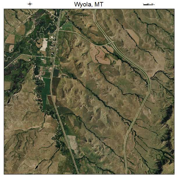 Wyola, MT air photo map