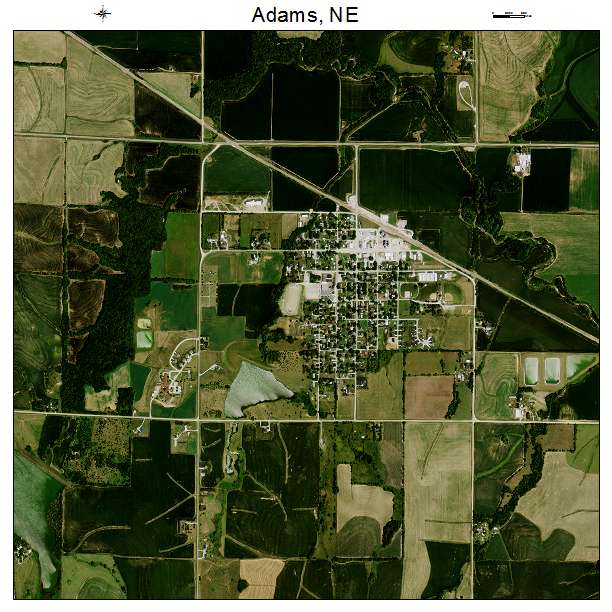Adams, NE air photo map