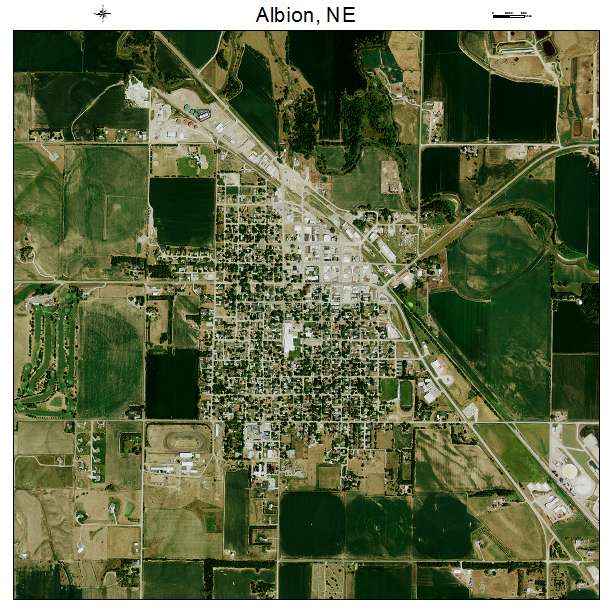Albion, NE air photo map