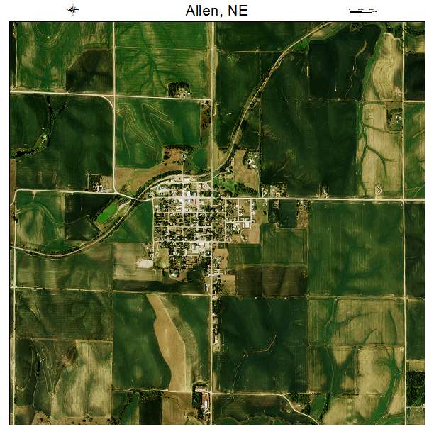 Allen, NE air photo map