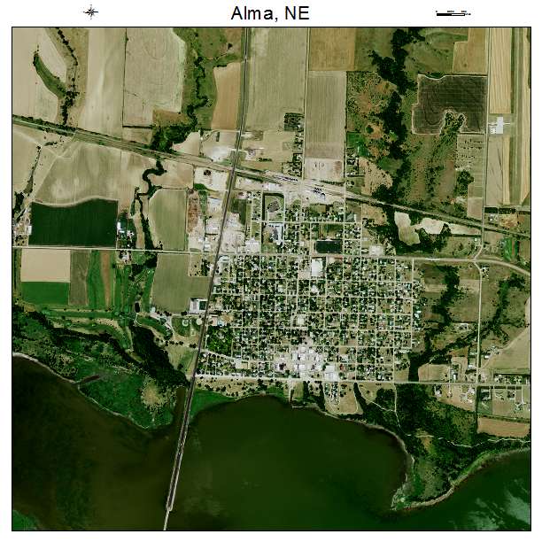 Alma, NE air photo map