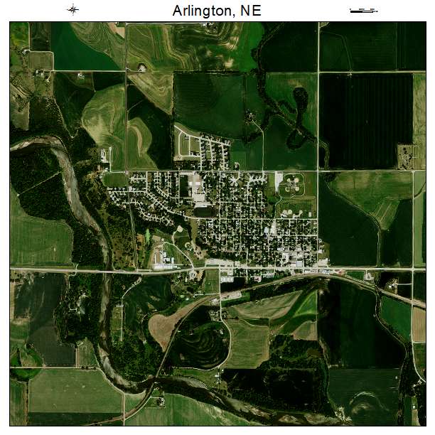 Arlington, NE air photo map