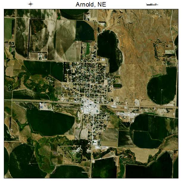 Arnold, NE air photo map