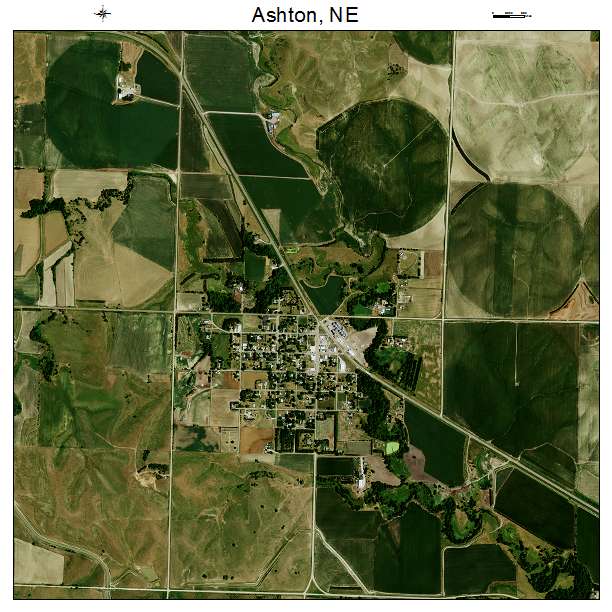Ashton, NE air photo map