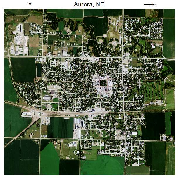 Aurora, NE air photo map