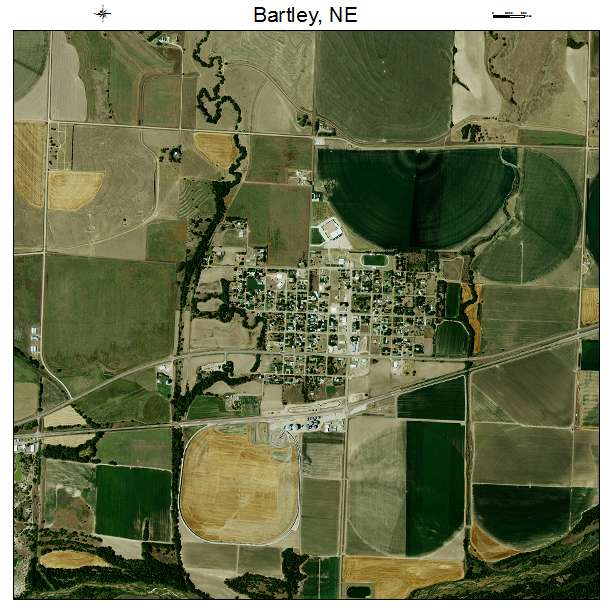 Bartley, NE air photo map