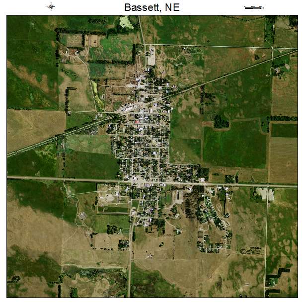 Bassett, NE air photo map