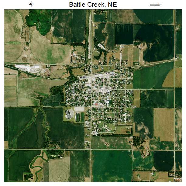 Battle Creek, NE air photo map