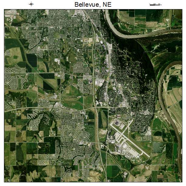 Bellevue, NE air photo map