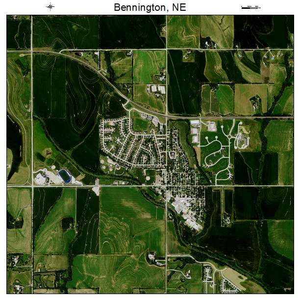 Bennington, NE air photo map