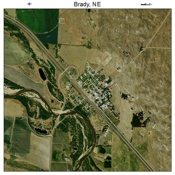 Brady, NE air photo map