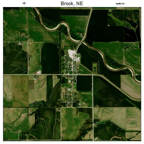 Brock, NE air photo map