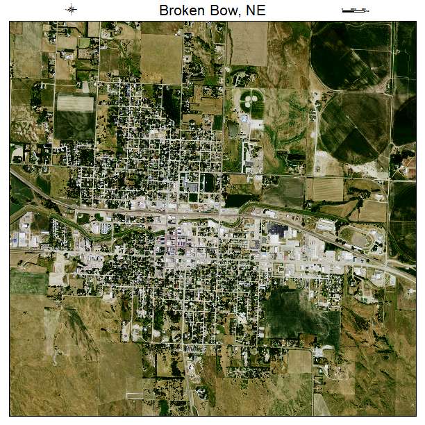 Broken Bow, NE air photo map