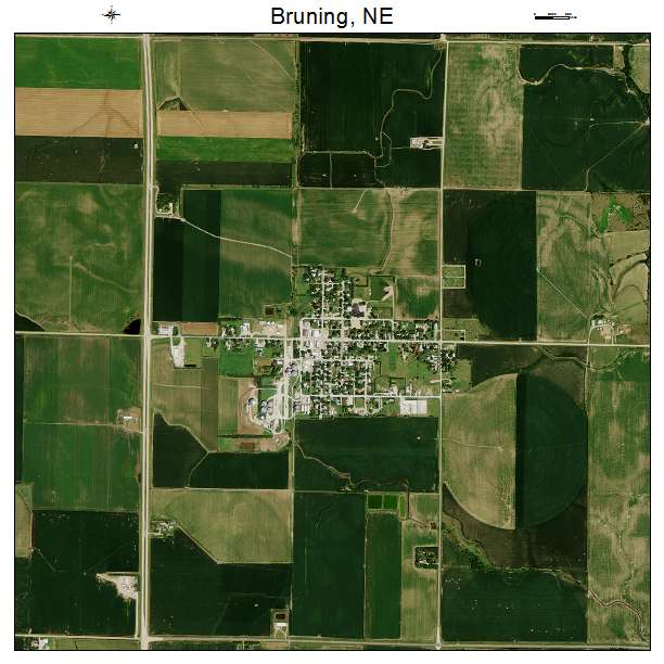 Bruning, NE air photo map