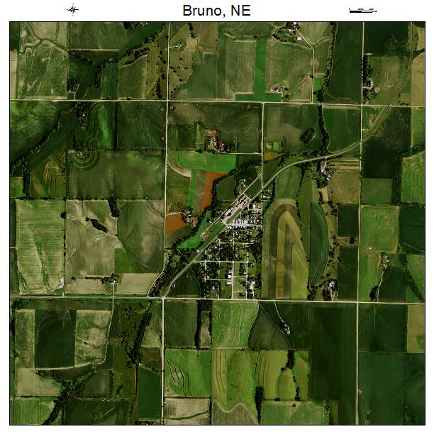 Bruno, NE air photo map