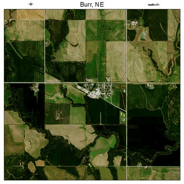 Burr, NE air photo map