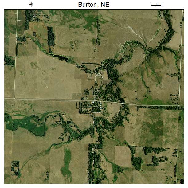 Burton, NE air photo map