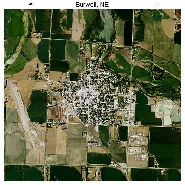 Burwell, NE air photo map