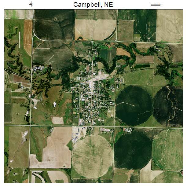 Campbell, NE air photo map