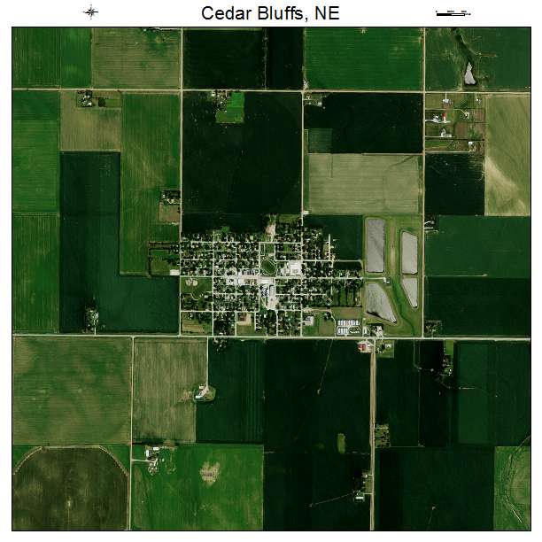 Cedar Bluffs, NE air photo map